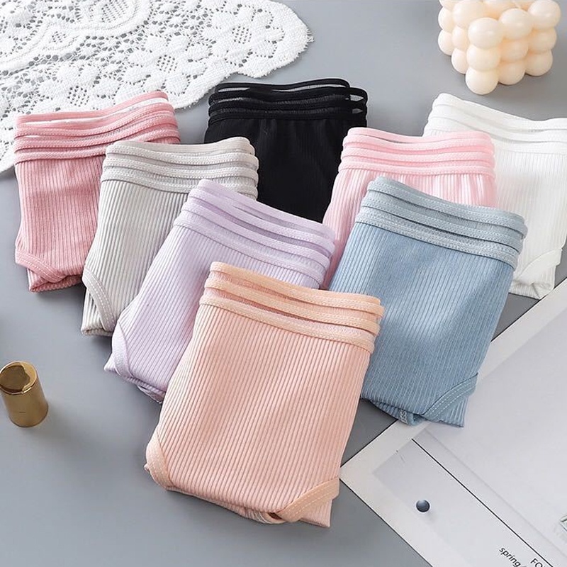 Quần Lót Nữ Kháng Khuẩn, Quần Lót Cotton Thun Gân, Cạp Vừa Thoáng Mát ZANABRA L04