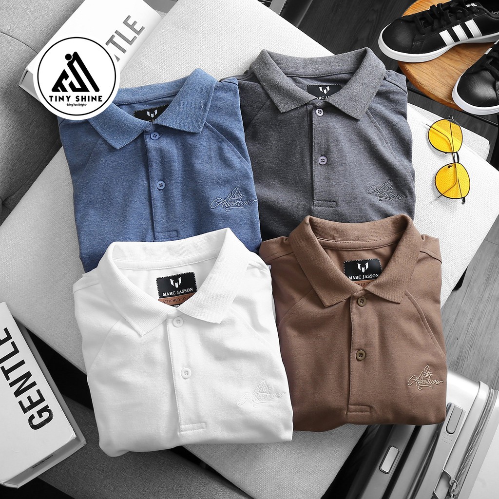Áo Thun Cotton Cổ Polo Ngắn Tay Trời Trang Lịch Lãm Hiện Đại Thoáng Mát Adventure (TinyShine)