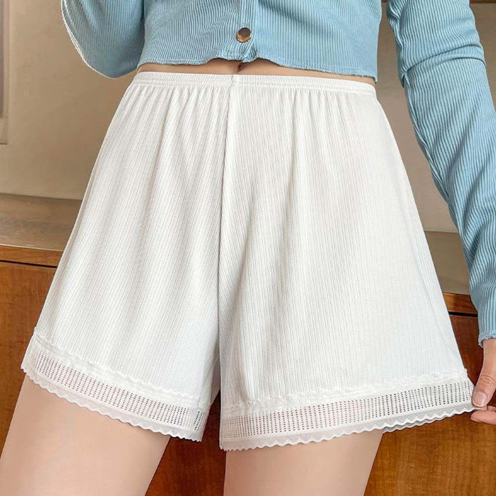 Quần Short An Toàn Bằng Lụa Phối Ren Thời Trang Mùa Hè Cho Nữ