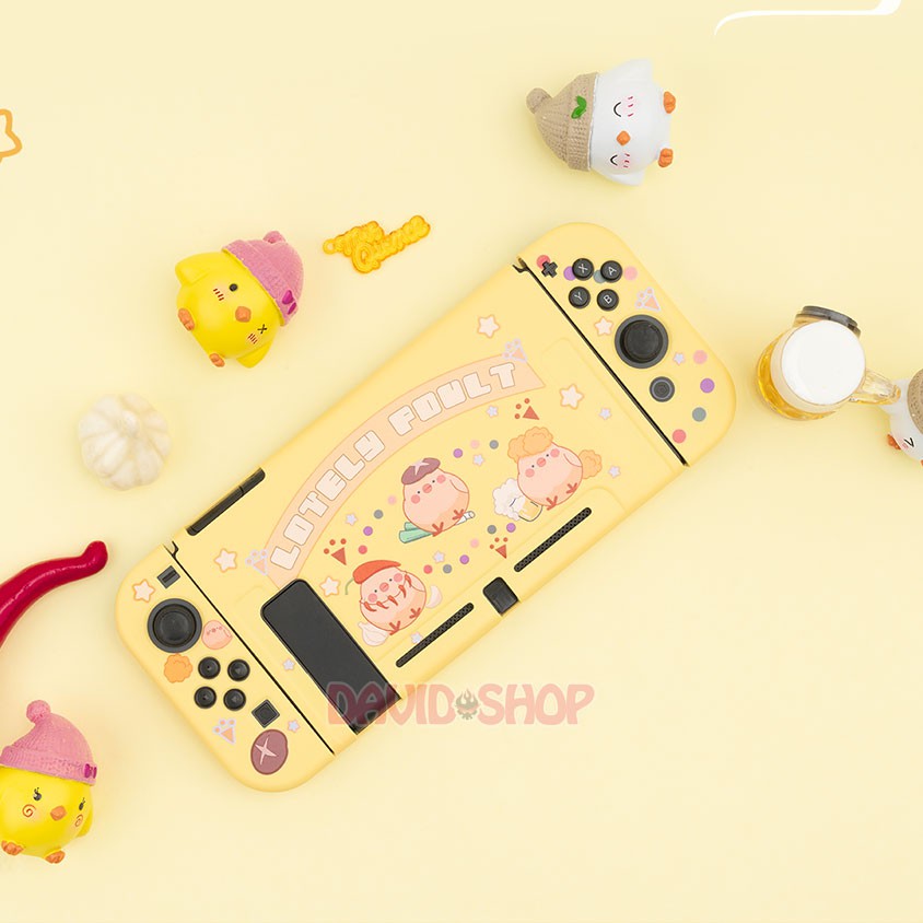 Ốp lưng + case Joy-Con chủ đề Gà Con Vào Bếp dẻo cao cấp hãng Geekshare cho Nintendo Switch