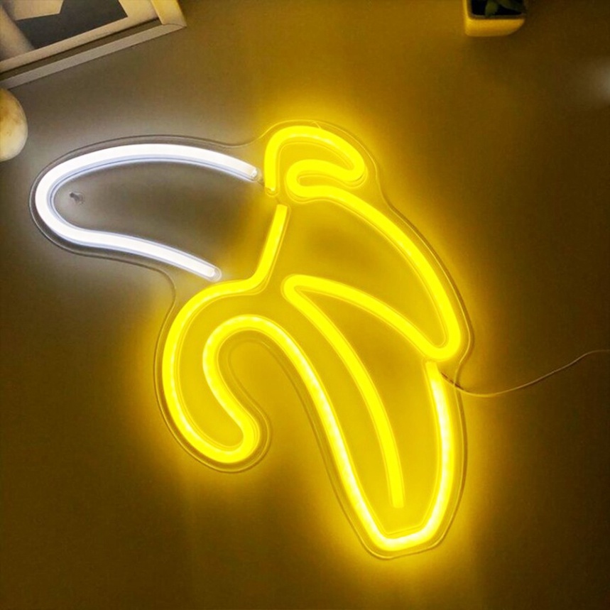 Đèn led neon hình quả chuối Ledlin 28 x 20 cm Decor trang trí phòng