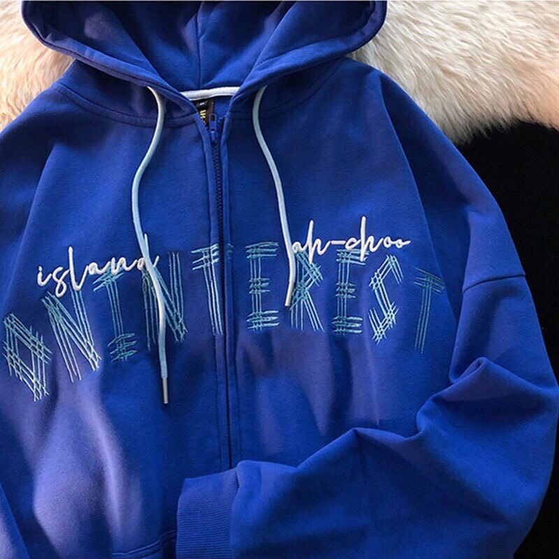 Khoác Nỉ Hoodie Nam Nữ Thêu Ngực Nhiều Màu Unisex Uzzlang Dáng Rộng Mũ To