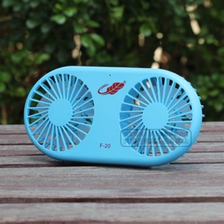 Quạt tích điện đôi F20（quạt ba tiêu chính hãng )   2 motor quạt  đèn led 3 màu