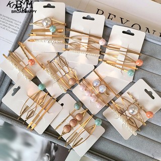 Set 4 kẹp tóc đính hạt giả ngọc trai
