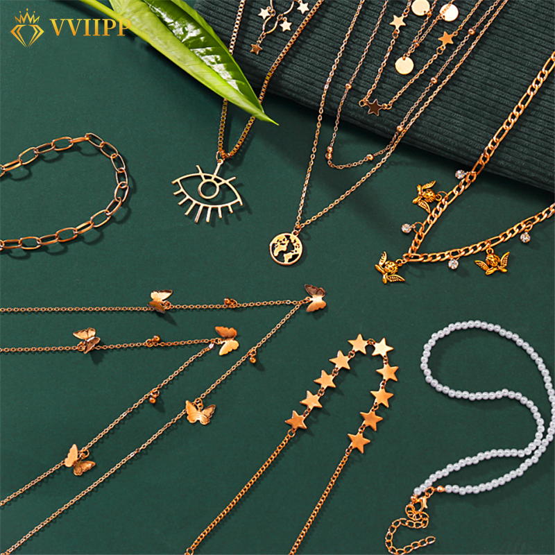 Dây Chuyền Hợp Kim Hình Bướm Đính Ngọc Trai Giả Xinh Xắn Cho Nữ