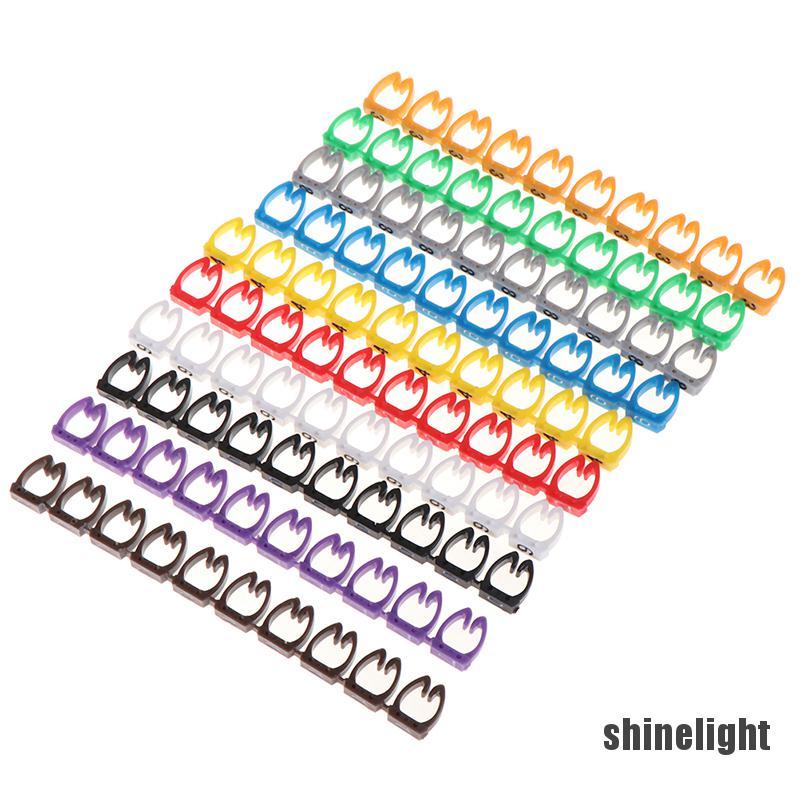 [shinelight] Cable Markers Colourful C-Type Marker Number Tag Label For Wire 1.5/2.5/4/ 6mm²