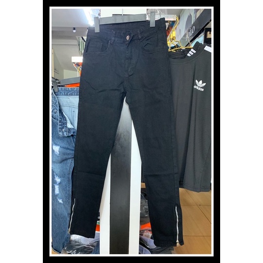 Quần jean nam khoá ống chân dáng slim fit ống côn, quần skinny nam zipper