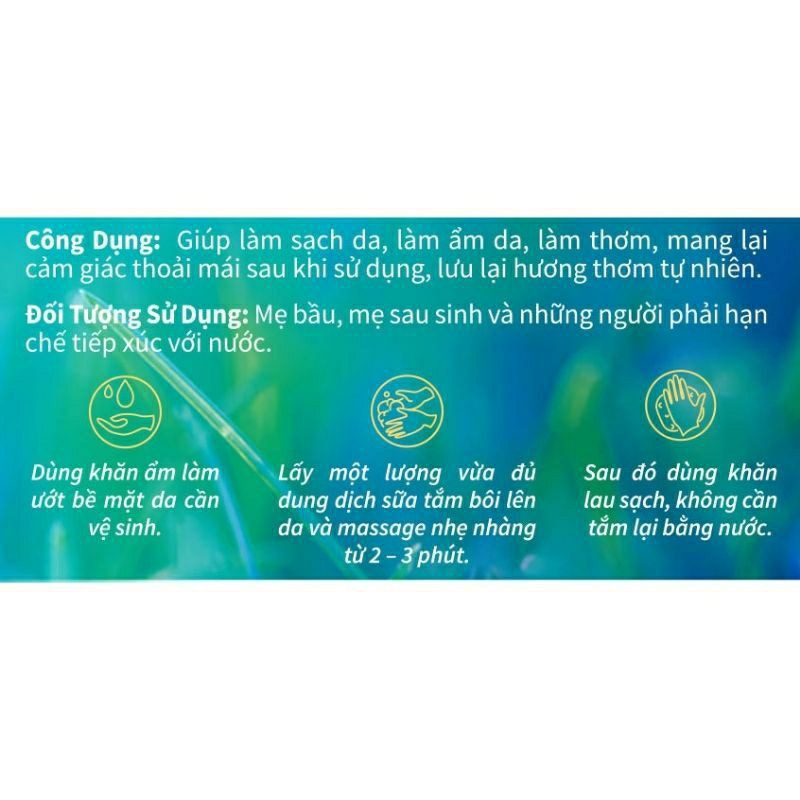 Sữa tắm khô thảo dược Đông y cho Mẹ Sau sinh và Người bệnh Thảo Mộc Momcare 150ml