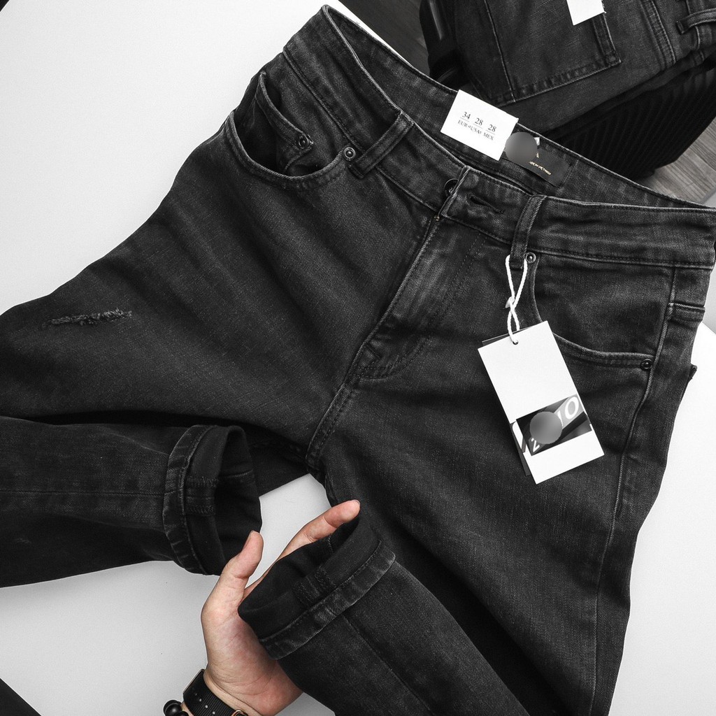 Quần jean nam xám xước nhẹ DÁNG THẤP 1M68 ĐỔ LẠI cao cấp hàng chất lượng chuẩn from slimfit đẹp như hình | BigBuy360 - bigbuy360.vn