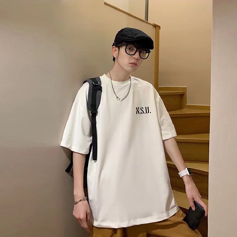 Áo Thun Tay Ngắn Dáng Rộng In Chữ Phong Cách Hip Hop Nhật Bản Thời Trang Mùa Hè Cho Nam Và Nữ size M-5XL