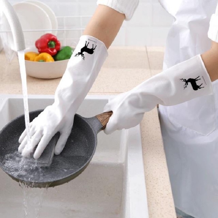 Găng tay cao su rửa chén, bao tay rửa chén con hươu siêu dai siêu bền