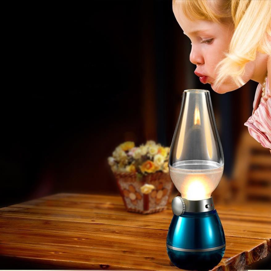 [FREESHIP] Đèn Dầu cảm ứng Điện Tử LED Thổi Tắt khi bật - Đèn dầu cảm ứng không khói khi thổi