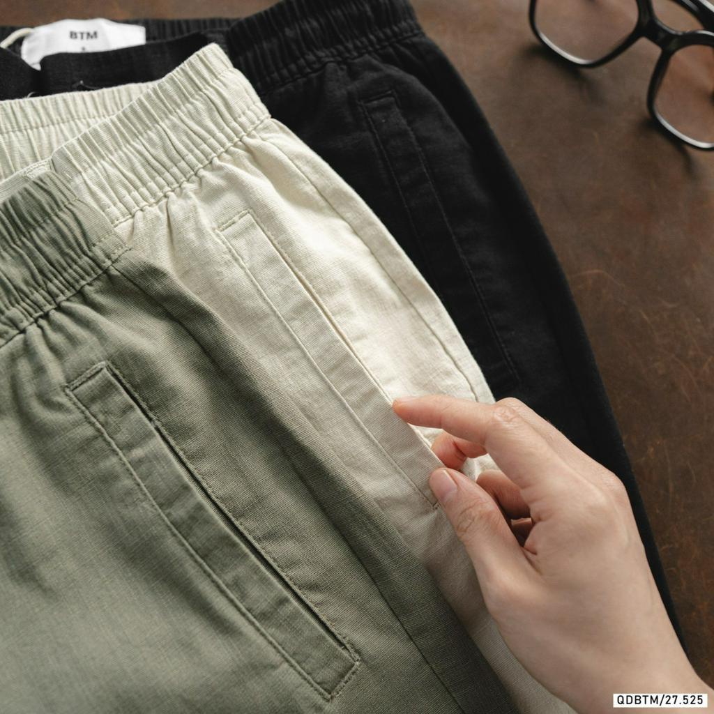 Quần Đũi Dài Nam Bentino, Chất liệu vải đũi co dãn thoáng mát, form slimfit, hàng VNXK - DB41