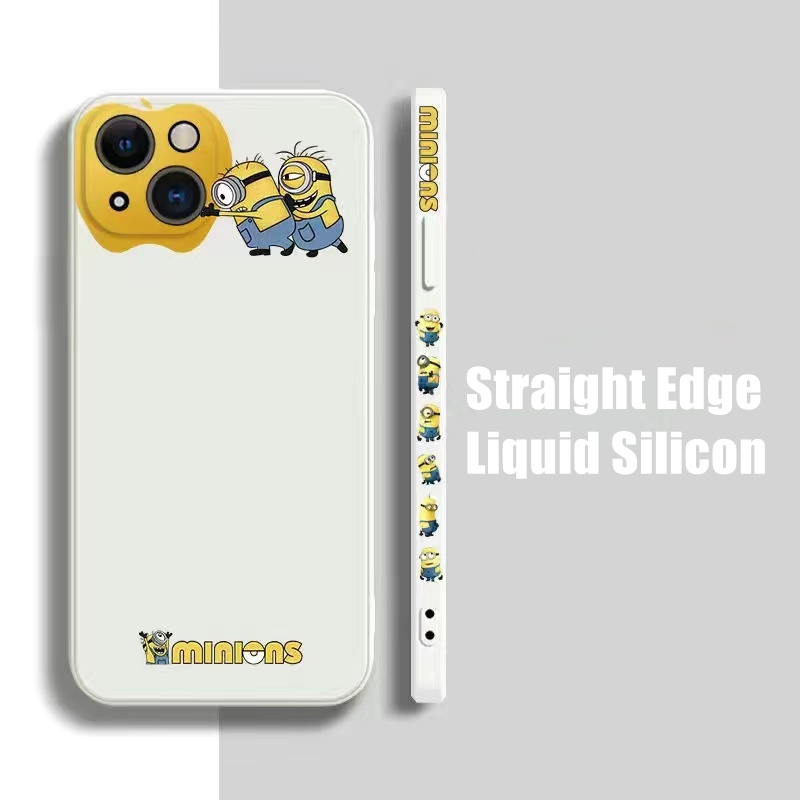 Pola samping pria kuning kecil case iphone 13 12 11 pro max X Xs max XR 7 8 plus se2020 square all-inclusive soft casing iphone