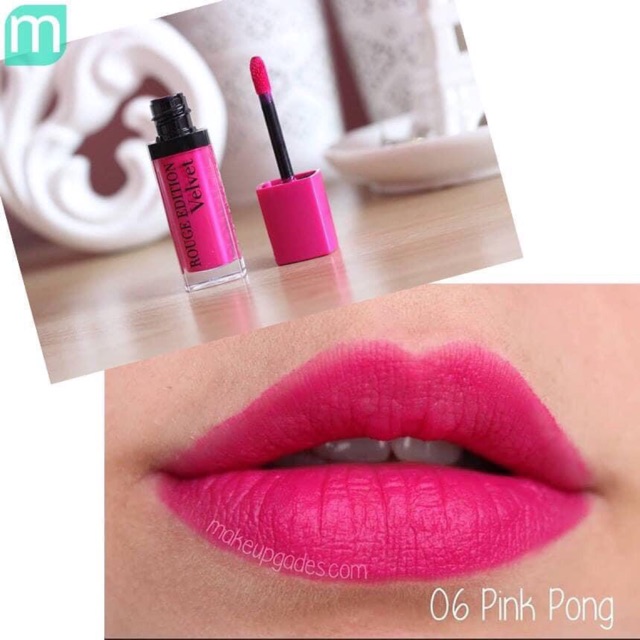 Son Bourjois velvet 06 Pink Pong( hồng lồng đèn)