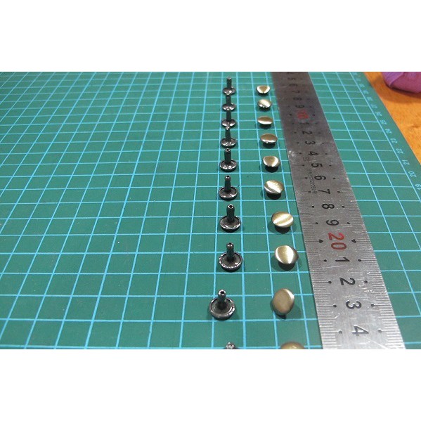 Combo 30 Nút đóng 2 đầu màu đồng làm túi xách , móc khóa, cặp