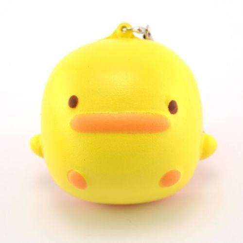 Đồ chơi bóp Squishy hình vịt vàng treo điện thoại