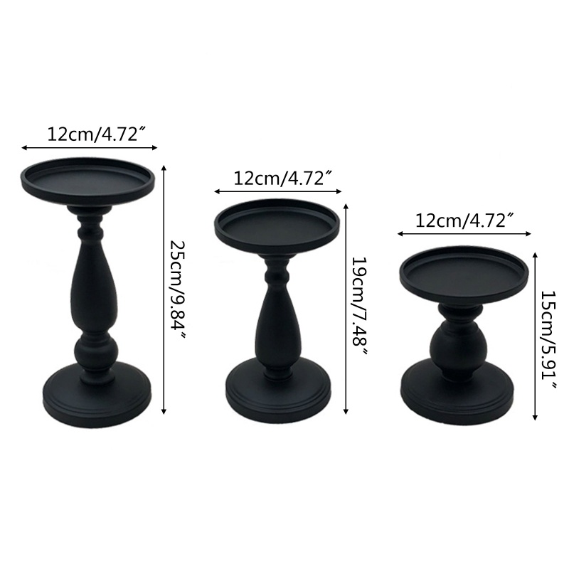 Chân Nến Bằng Sắt Màu Đen Phong Cách Cổ Điển Dùng Trang Trí Bàn Ăn