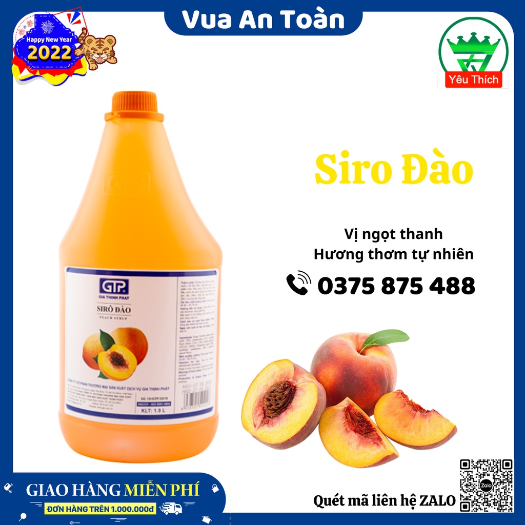 Siro Đào GTP 2.5kg Hương Vị Đậm Đà, Vị Ngọt Tự Nhiên