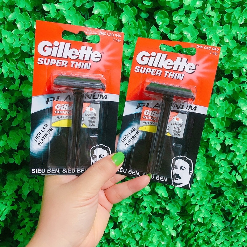 DAO CẠO RÂU GILLETTE SUPER THIN TẶNG KÈM 1 LƯỠI LAM - DAO LAM CẠO RÂU
