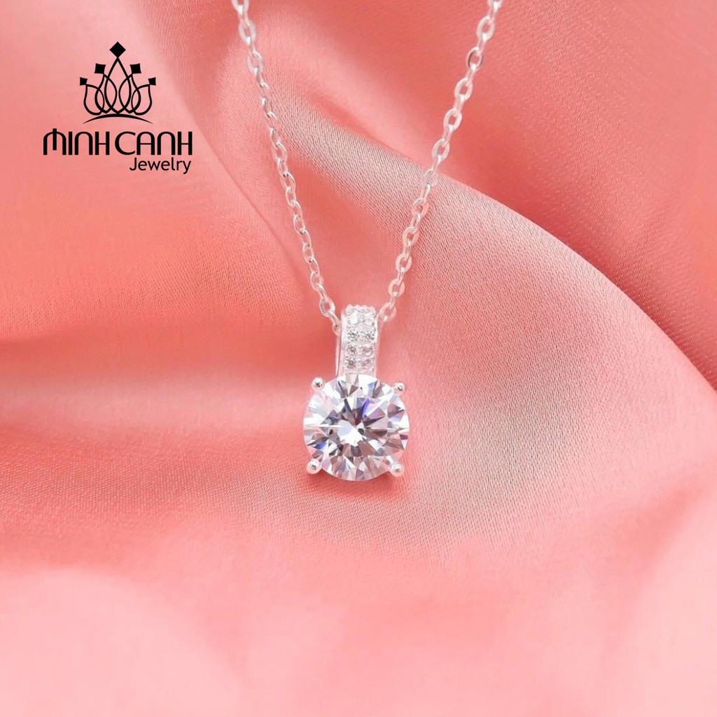 Dây Chuyền Bạc Nữ Đính Đá Tròn Sang Chảnh - Minh Canh Jewelry