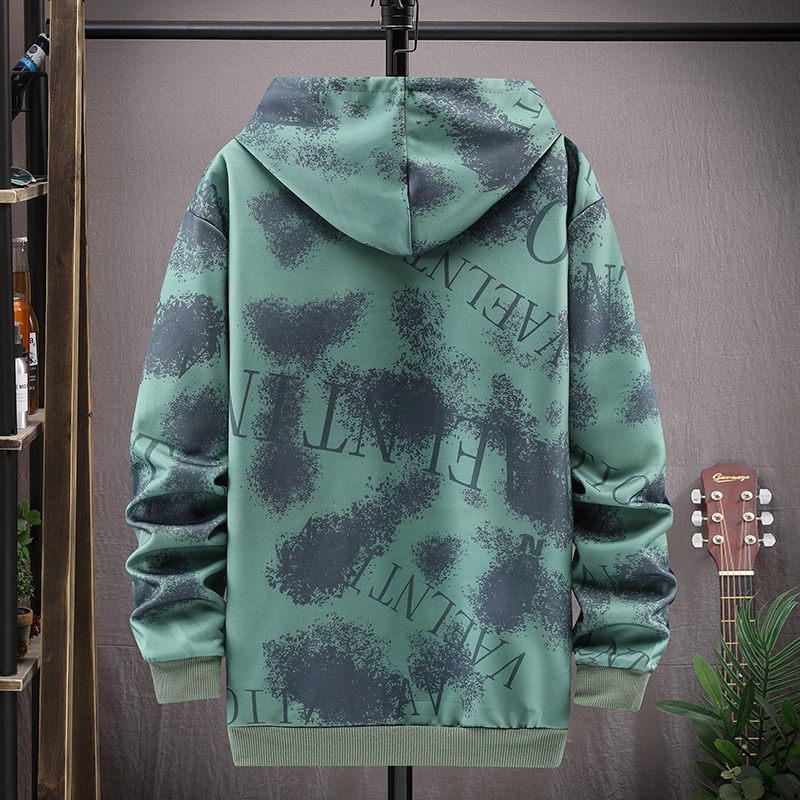 Áo hoodie tay dài phối màu nhuộm độc đáo thời trang thu đông phong cách Hàn Quốc cho nam 2022