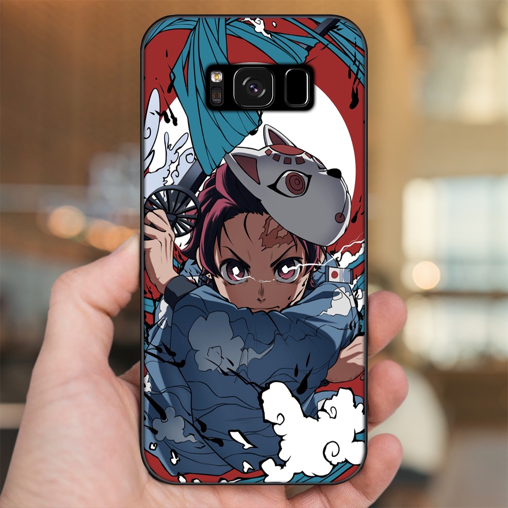 Ốp lưng Samsung S8, S8 Plus viền đen in hình Tanjiro Kimetsu No Yaiba