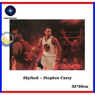 Nba Áp Phích Dán Tường Trang Trí Nội Thất Hình Cầu Thủ Bóng Rổ "Skyfk Stephen Curry" 35x50cm