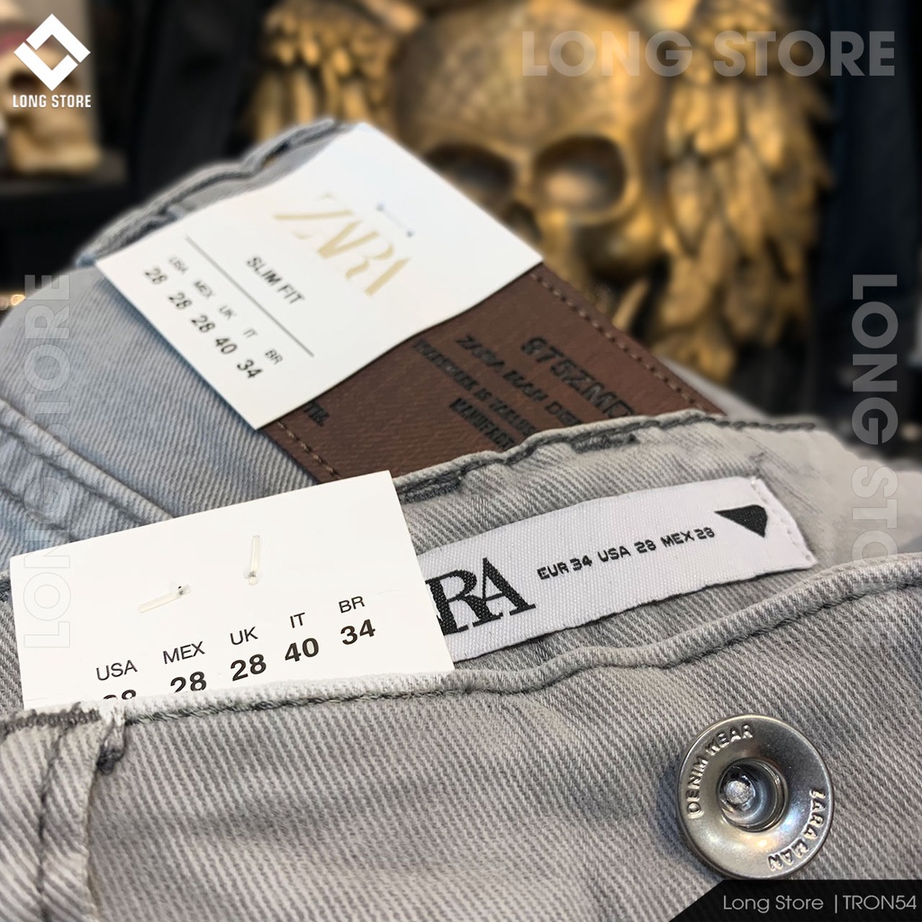 Quần jean nam trơn màu xám khói cao cấp ống đứng dáng ôm skinny chất bò co giãn LONGSTORE Tron54 | BigBuy360 - bigbuy360.vn