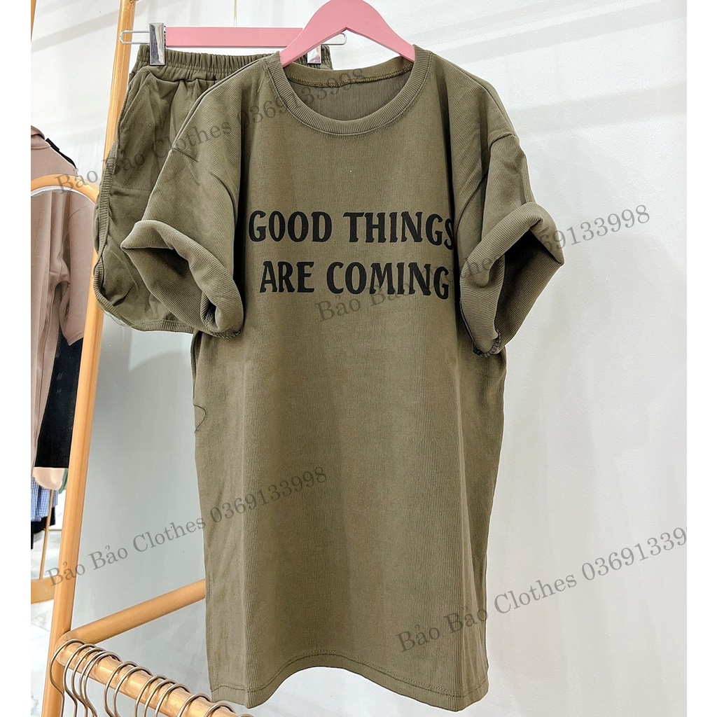 Bộ Đùi Nam Nữ Form Rộng Hàn Quốc Good Thing- Bộ Đùi Tay Lỡ  Dày Mịn Thoáng Mát Thiết Kế  Kiểu Dáng Năng Động