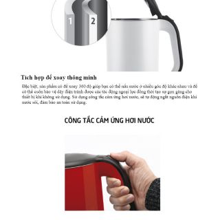 Ấm siêu tốc 1.7l lock&lock lõi thép không gỉ