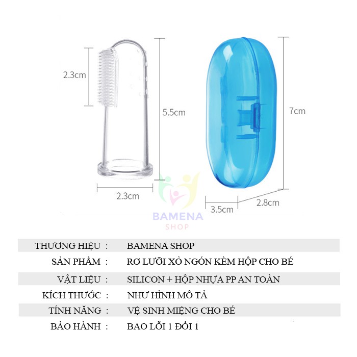 Rơ lưỡi xỏ ngón silicon dùng thay thế bàn chải đánh răng chống tưa lưỡi an toàn cho bé CS01