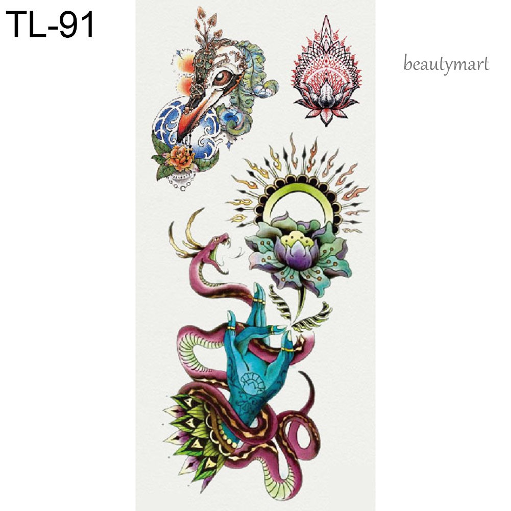 [Hàng mới về] Hình xăm tạm thời chống nước họa tiết hình con rắn màu chó cú