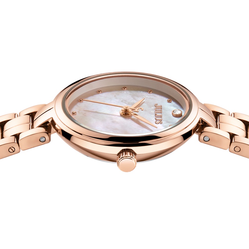 Julius Đồng Hồ quartz 1294 Chống Thấm Nước Đính Ngọc Trai Phong Cách Hàn Quốc Thanh Lịch Dành Cho Nữ