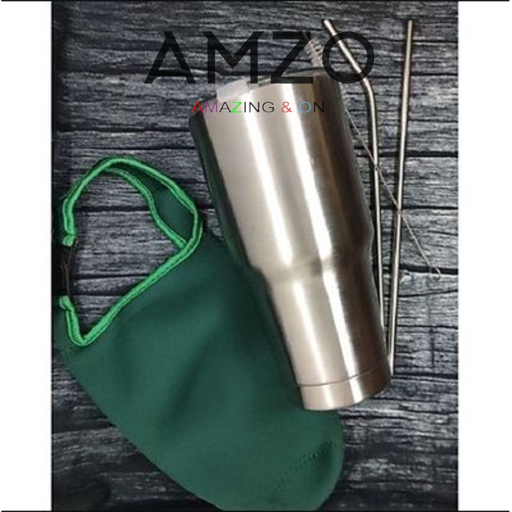 Ly giữ nhiệt 900ml tặng túi + ống hút AMZO