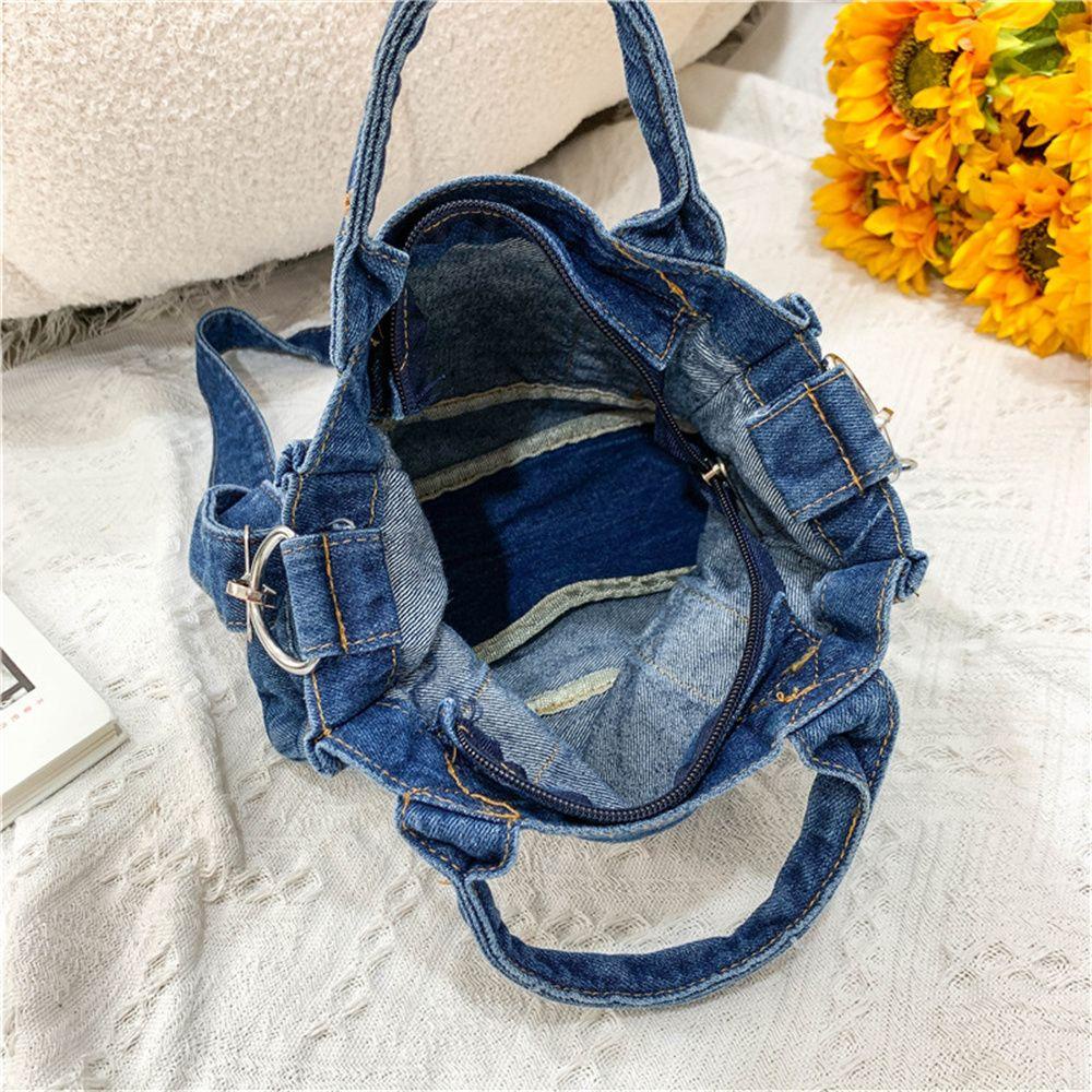UPSTOP Túi đeo chéo denim đơn giản phong cách Nhật Bản thời trang dành cho nữ