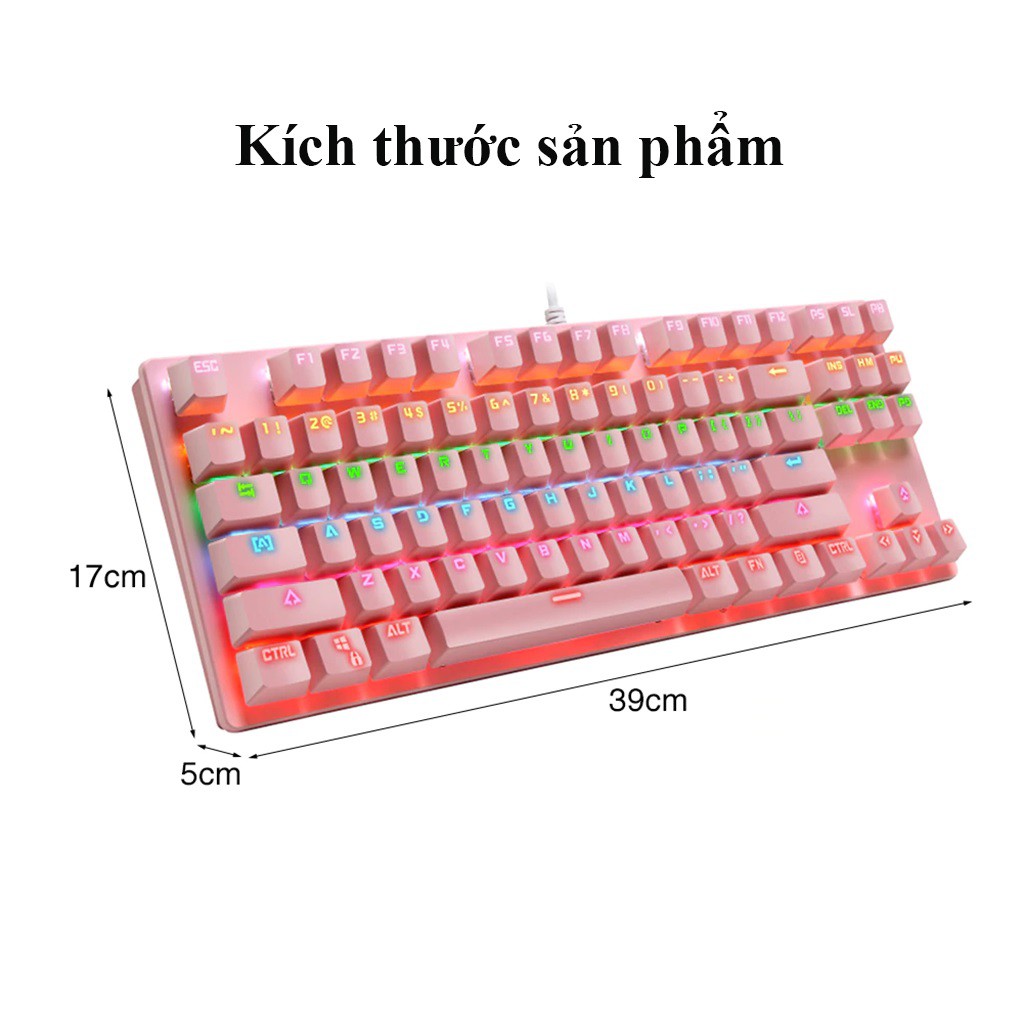 Bàn Phím Cơ Máy Tính Crack K550 Led đổi mầu 10 Chế Độ Khác Nhau,Blue Switch Chơi Game Dùng Văn Phòng Cực Đã.