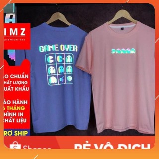 [RẺ VÔ ĐỊCH]  ÁO THUN PHẢN QUANG NAM NỮ UNISEX TAY LỠ DÁNG DÀI FORM RỘNG-GAME OVER-ÁO PHÔNG NAM NỮ ÁO ĐÔI ÁO NHÓM
