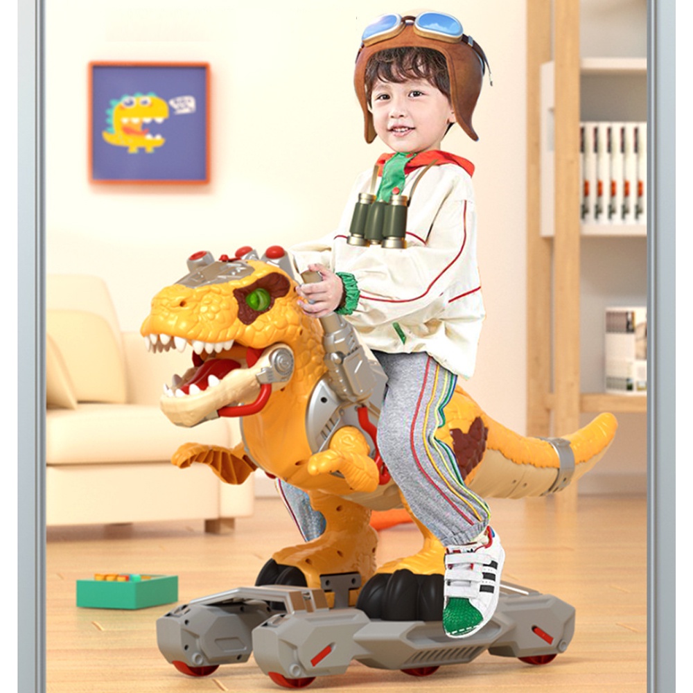 Khủng Long Phun Sương Cỡ Lớn Có Thể Cưỡi Lên Cho Bé, Có Thể Phun Sương , Xe Đồ Chơi Khủng Long Tay Ga Cho Trẻ Em