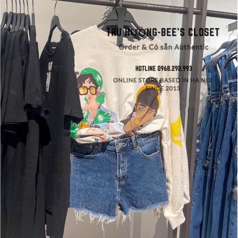 CÓ SẴN-ÁO NỈ ZARA AUTH HÌNH CÔ GÁI SIZE S