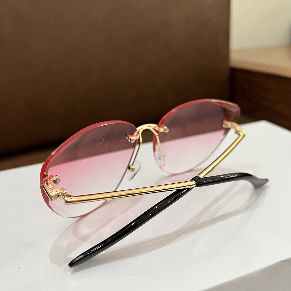 Kính mát nữ không viền khung hợp kim không gỉ chống tia UV400 cao cấp thời trang Hàn Quốc Lémi accessories