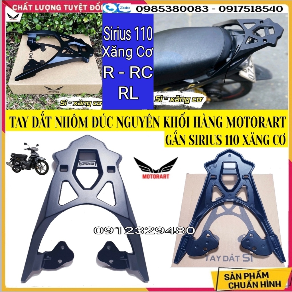 Tay Dắt (Cảng Sau Đa Năng) Nhôm Đúc Chính Hãng Motor Art Gắn Yamaha Sirius 110 (Xăng Cơ, Phun Xăng Điện Tử)