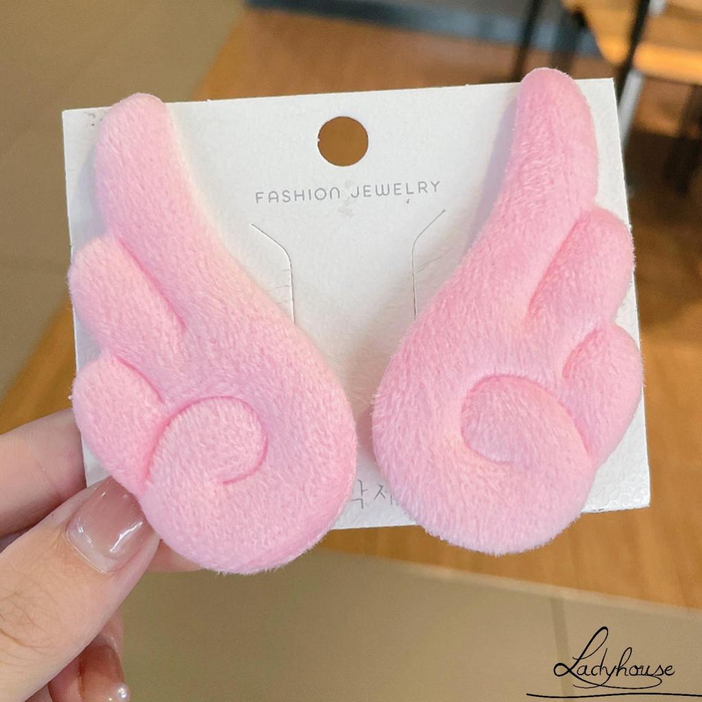 Kẹp Tóc Trang Trí Cánh Thiên Thần Hoạt Hình Bằng Vải Bông Cho Nữ