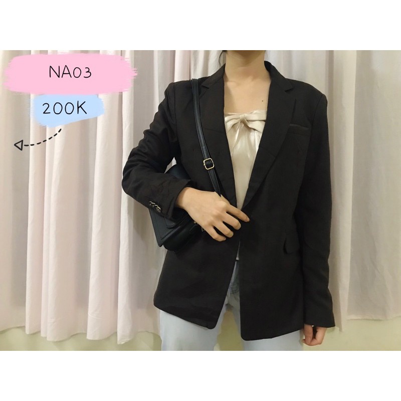 [NA03+ GI21] Blazer,Vest nâu + ghi
