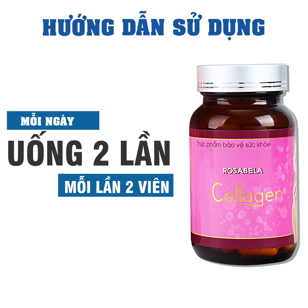 Viên uống bổ sung collagen trắng căng mịn da Collagen Rosabela ❤️FREESHIP❤️ hộp 60 viên nang [Hàng chính hãng] | Thế Giới Skin Care