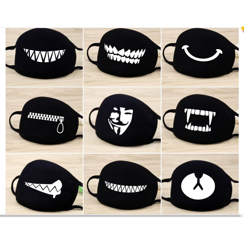 Khẩu trang in hình hacker anonymous màu đen vải cotton chống bụi độc đáo Anime/Manga thiết kế sáng tạo | BigBuy360 - bigbuy360.vn