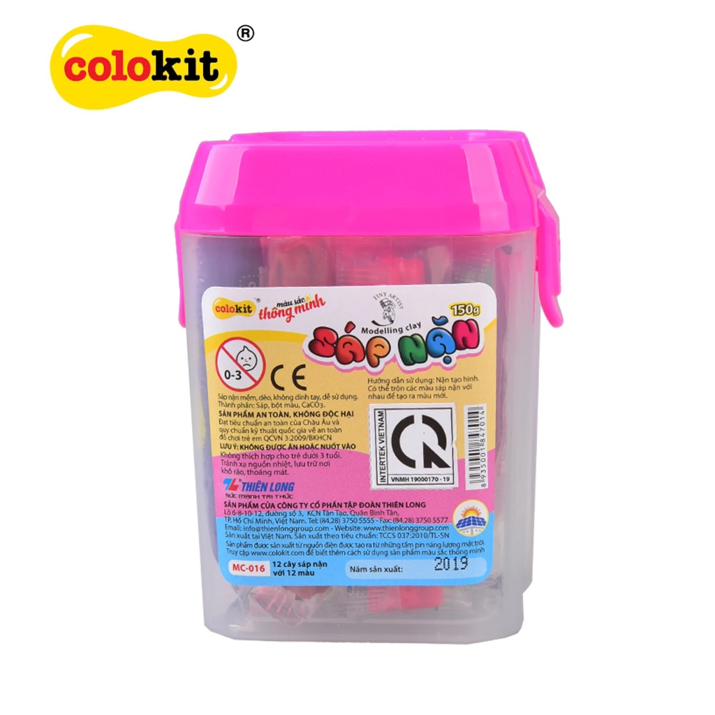 Đất nặn Thiên Long MC-016 - Sáp nặn 12 màu Colokit MC016