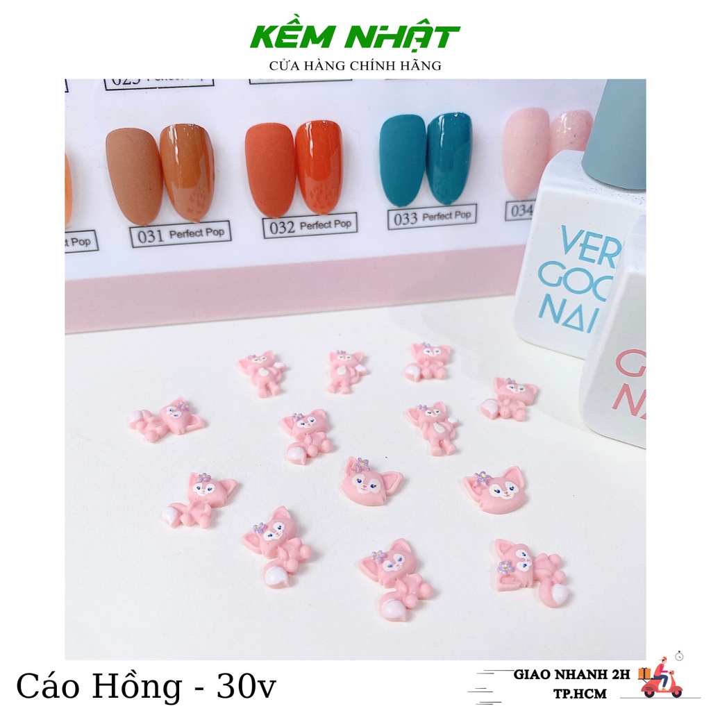 Set Charm Đính Móng Cáo Hồng - 30v