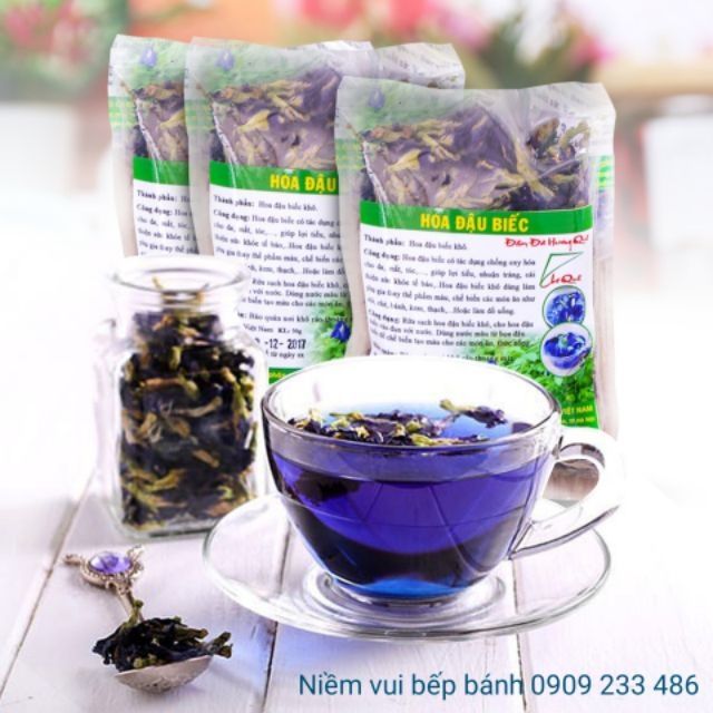 Hoa đậu biếc khô 50g - hoa tạo màu xanh dương