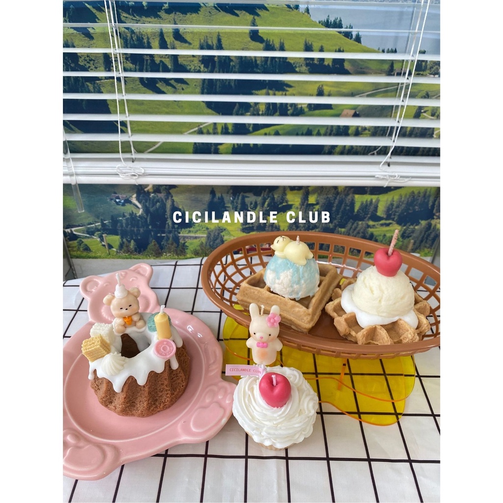 Nến thơm bánh Chiffon gấu xinh CICILANDLE